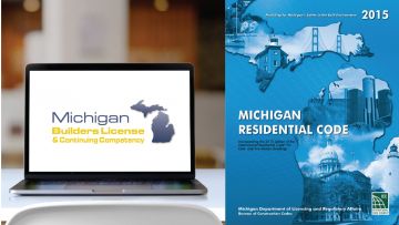 Basic Michigan Builders Continuing Competency 3 Hour Mandatory Course Plus 2015 Michigan Residential Code Book